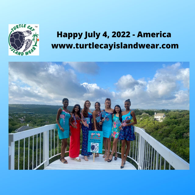 Turtle Cay Island Wear Models Showcase At NW Hills Austin, July 4 Parade 2022