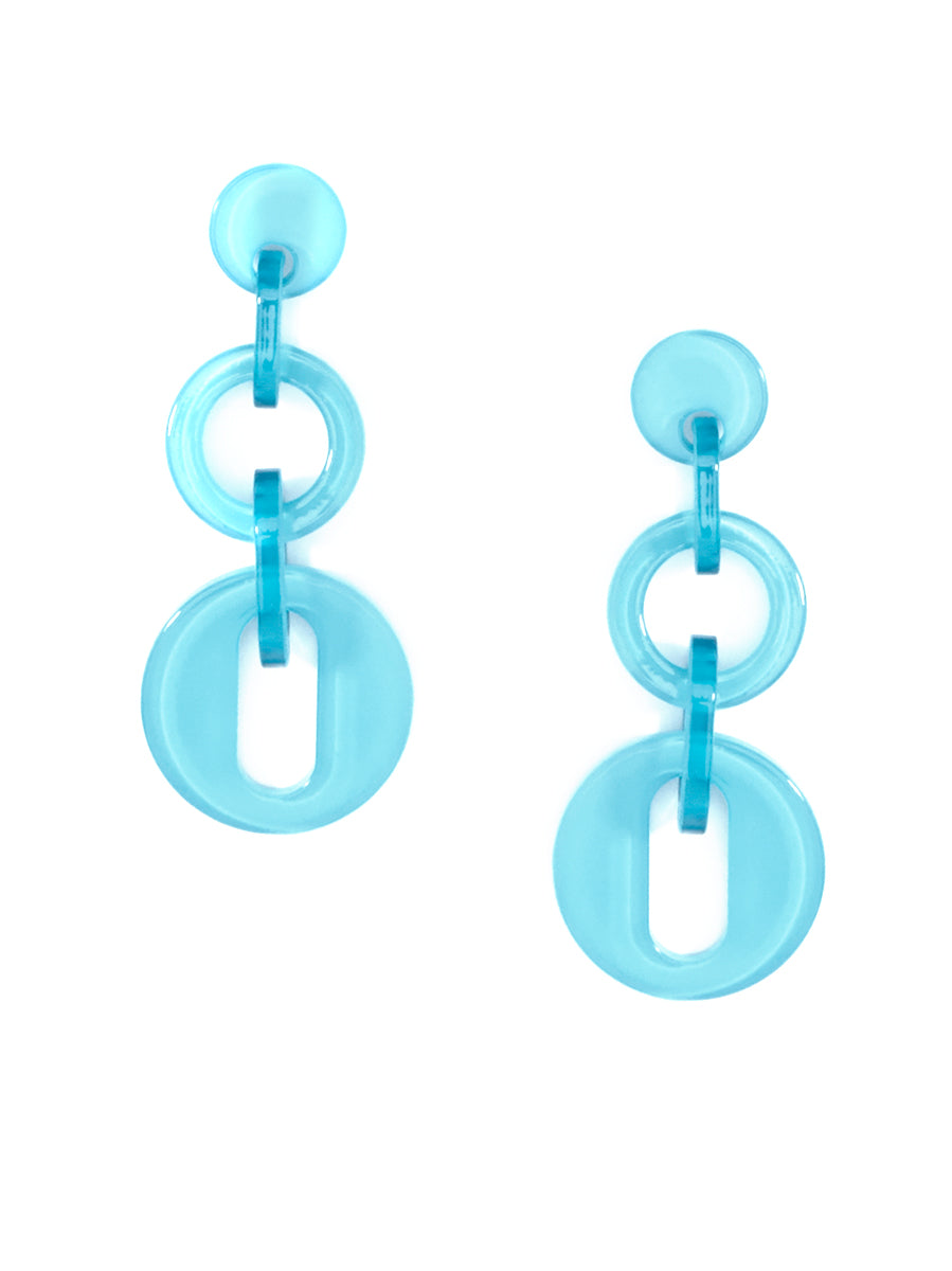 Aqua Blue -- Linked Drop Earring
