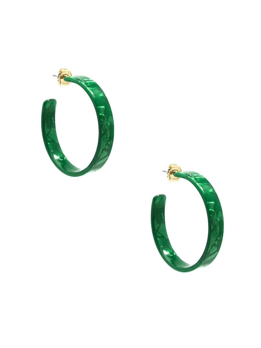 Emerald Green Hoop Earring