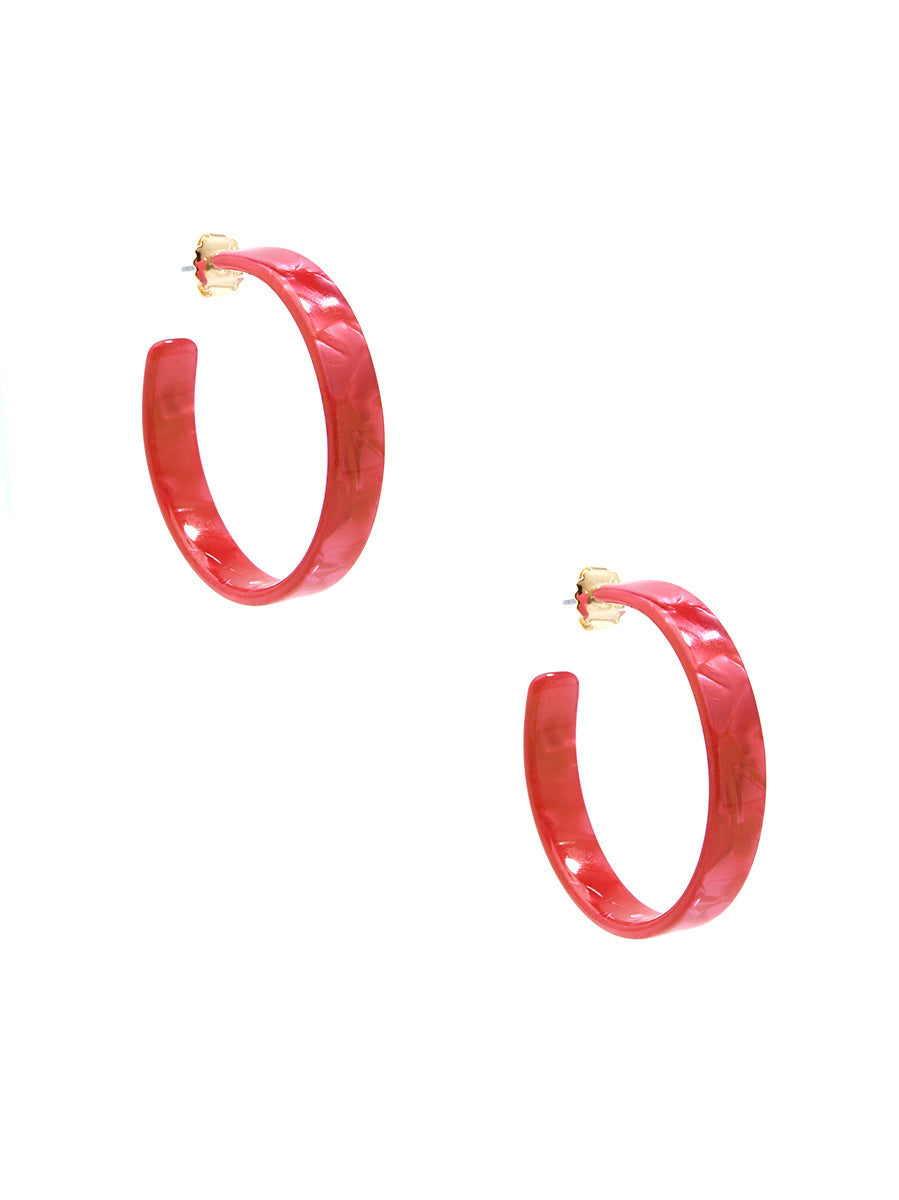 Red Hoop Earring