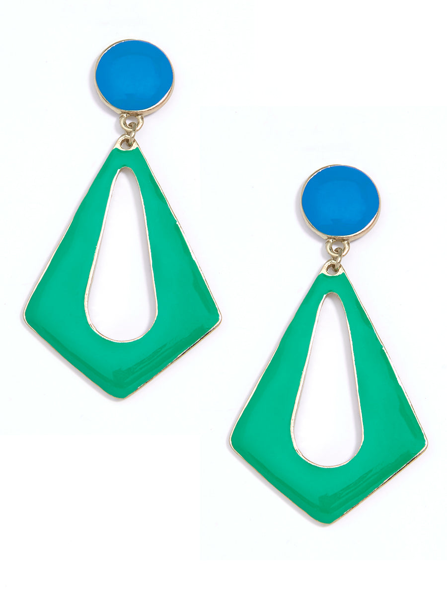 Green & Blue Drop Key Earring