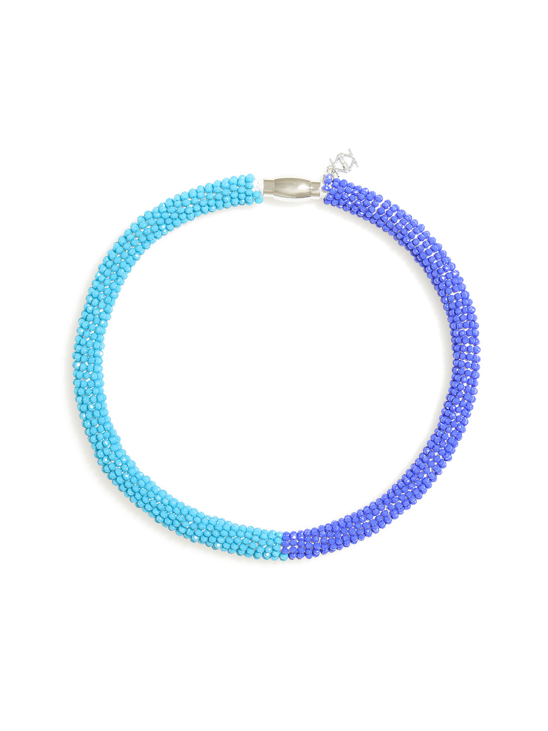 Choker Necklace - Coblt & Lgt Blue